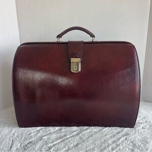 Jack Georges Burgundy Elements Classic European Leather Briefbag